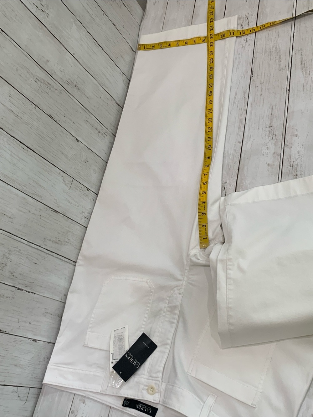Lauren Ralph Lauren 14W Women's Stretch Chino Wide-Leg Cropped Pants  White NWT - Picture 10 of 13